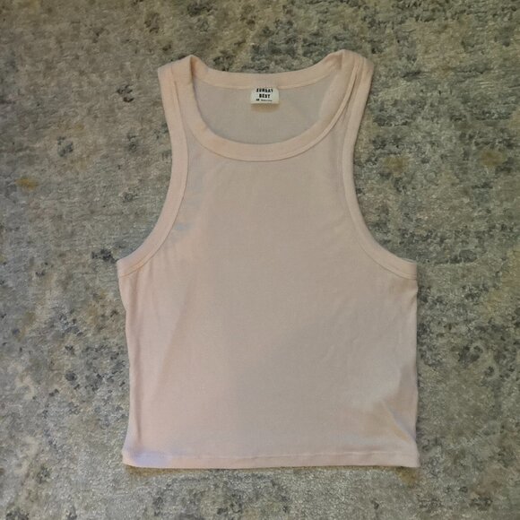 "Sunday Best" Racer Back Cropped Tank Top - Picture 1 of 3